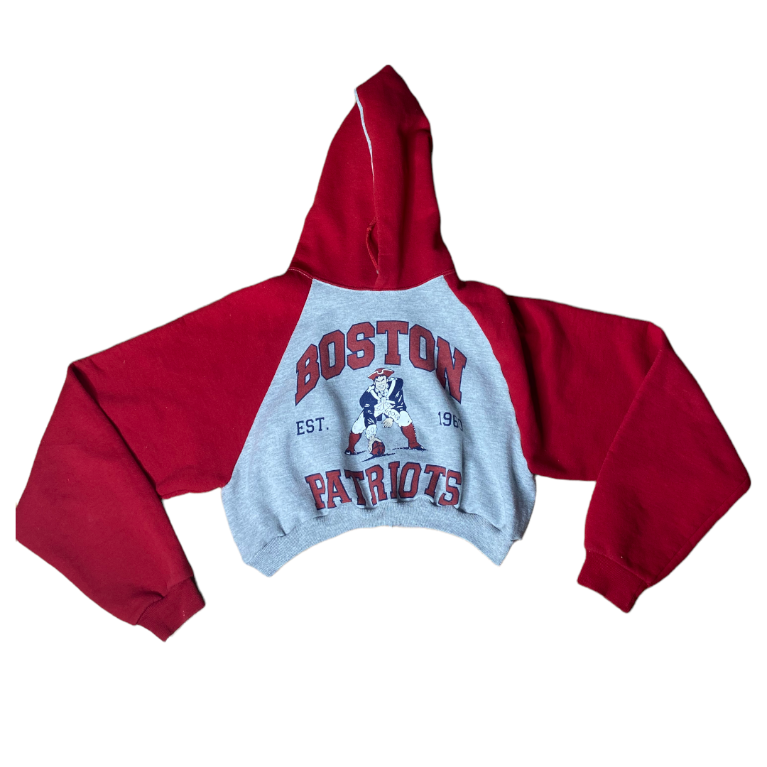 Boston Patriots Vintage Logo Crop Hoodie