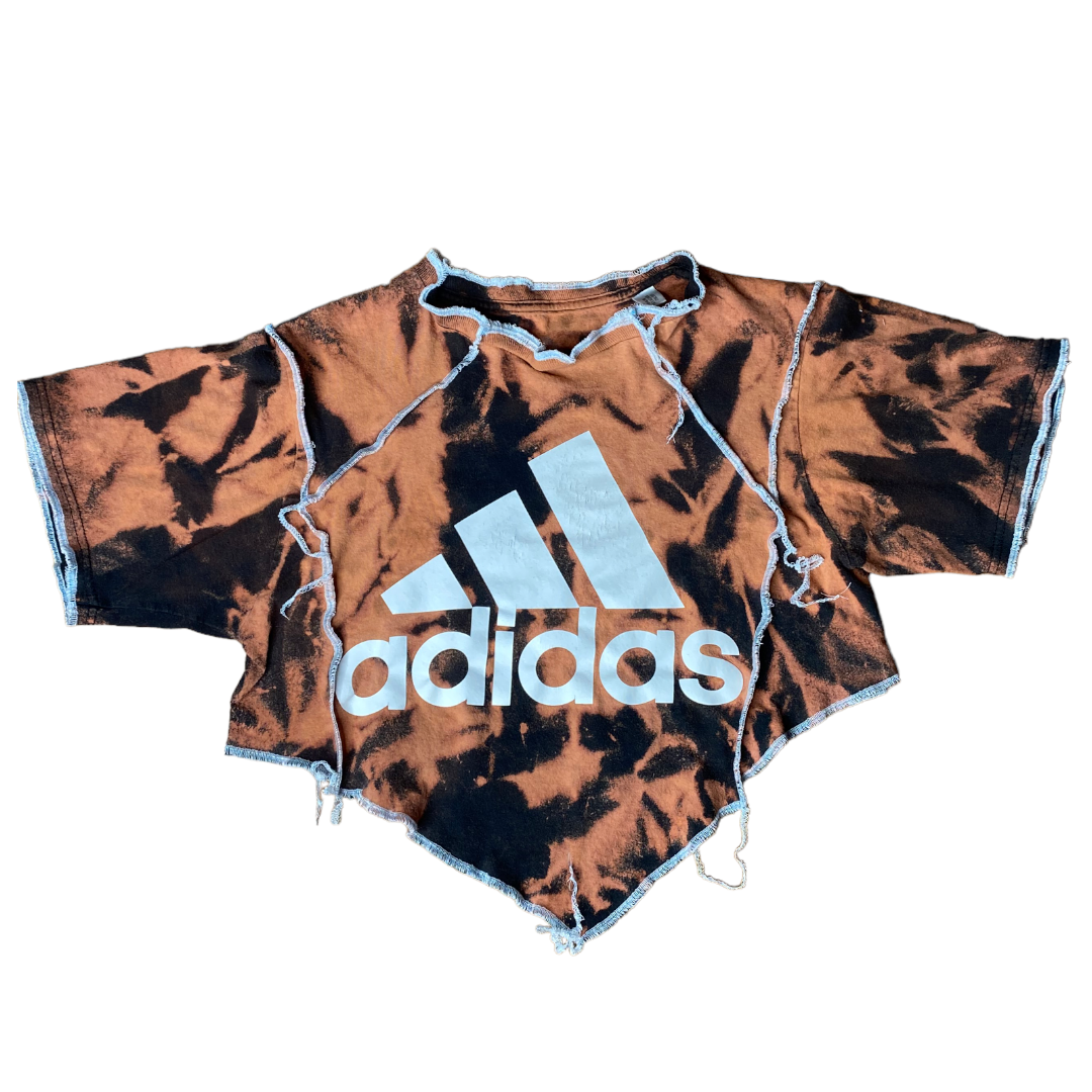Adidas Contrast Stitch Bleach Dye Crop Top