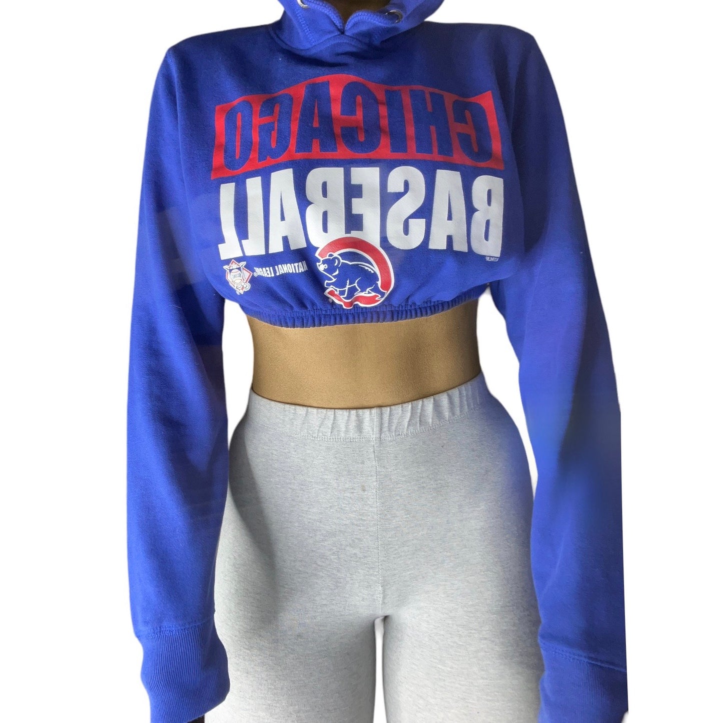 Chicago Cubs Reworked Crop Hoodie