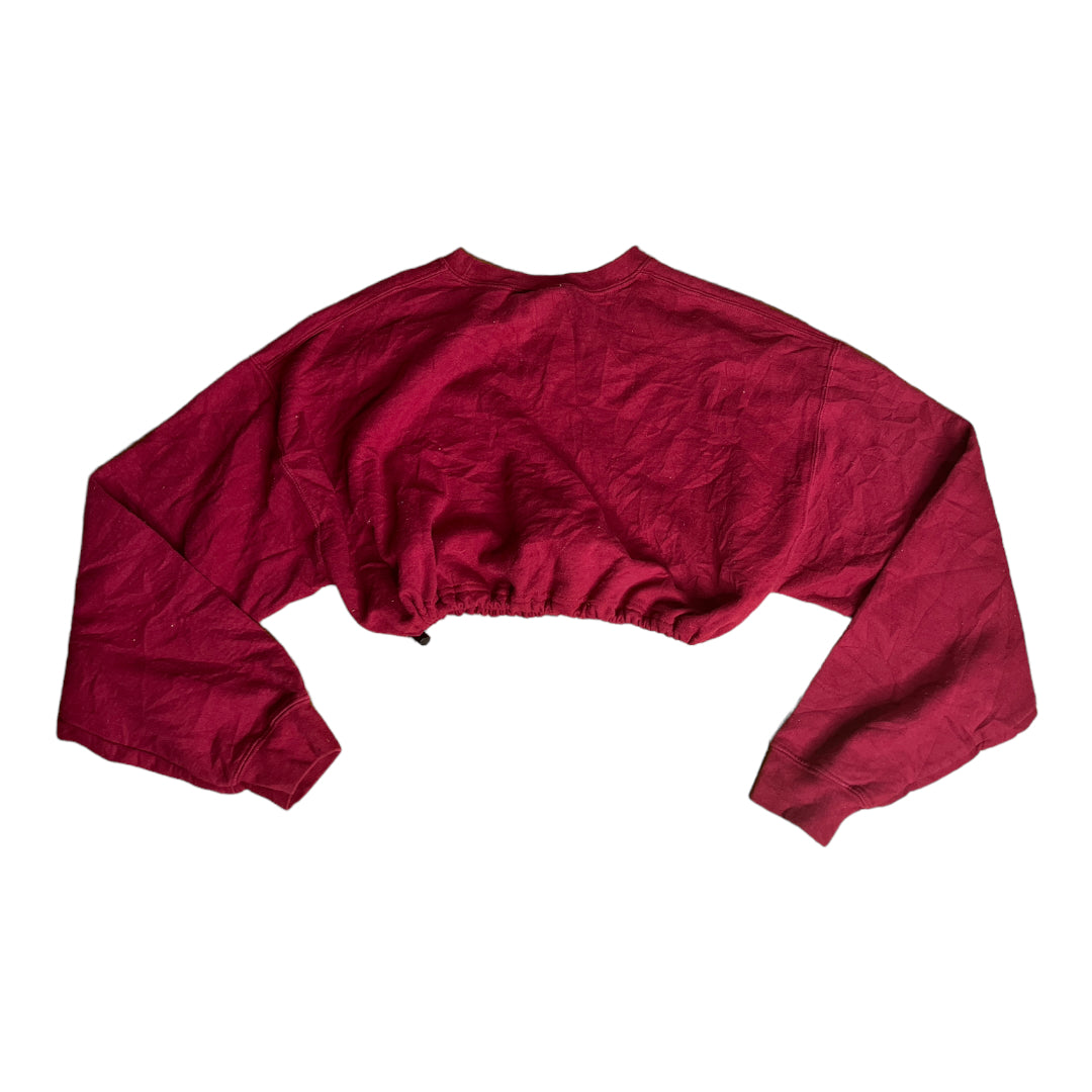 The University of Oklahoma Reworked Drawstring Pull Waist Crop Crewneck