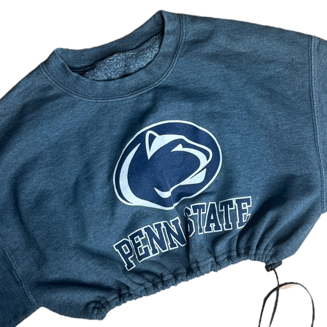 Penn State University Reworked Drawstring Pull Waist Crop Crewneck