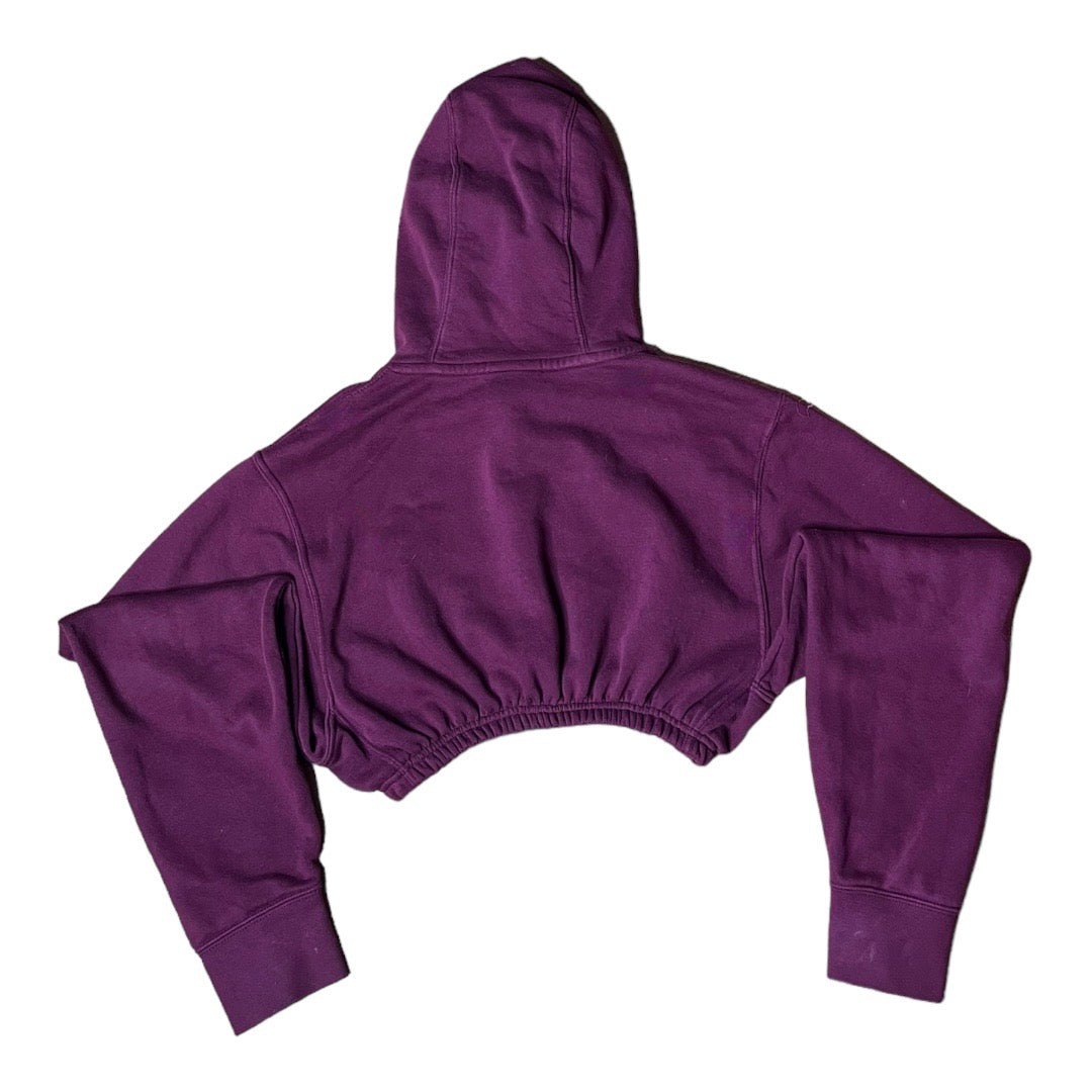 Nike Burgundy Reworked Crop Hoodie