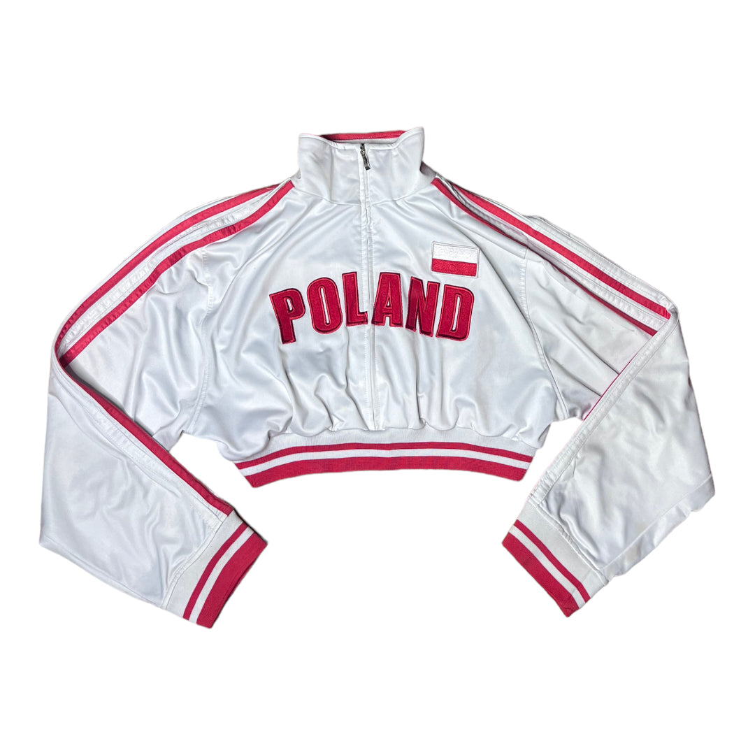 Poland 🇵🇱 Reworked Crop Zip Up Track Jacket