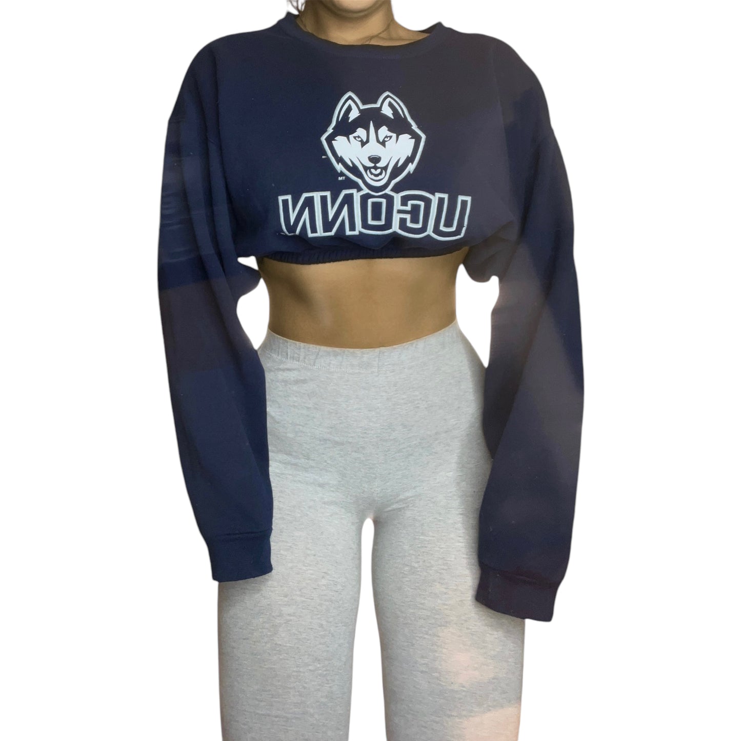 UCONN Reworked Crop Crewneck Sweatshirt