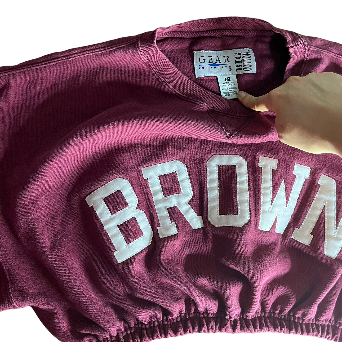 Brown University Reworked Vintage Crop Crewneck