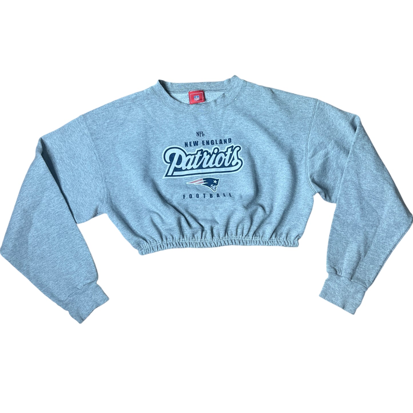 New England Patriots Reworked Cropped Crewneck Sweatshirt