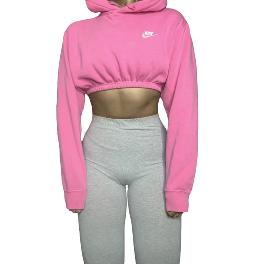 Nike Pink Reworked Crop Hoodie