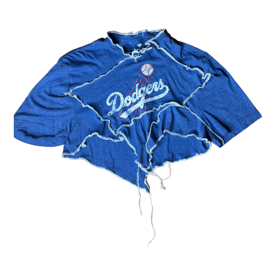 LA Dodgers Reworked Contrast Stitch Crop Top