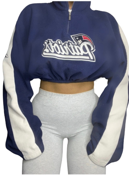 New England Patriots Reworked Crop Quarter Zip