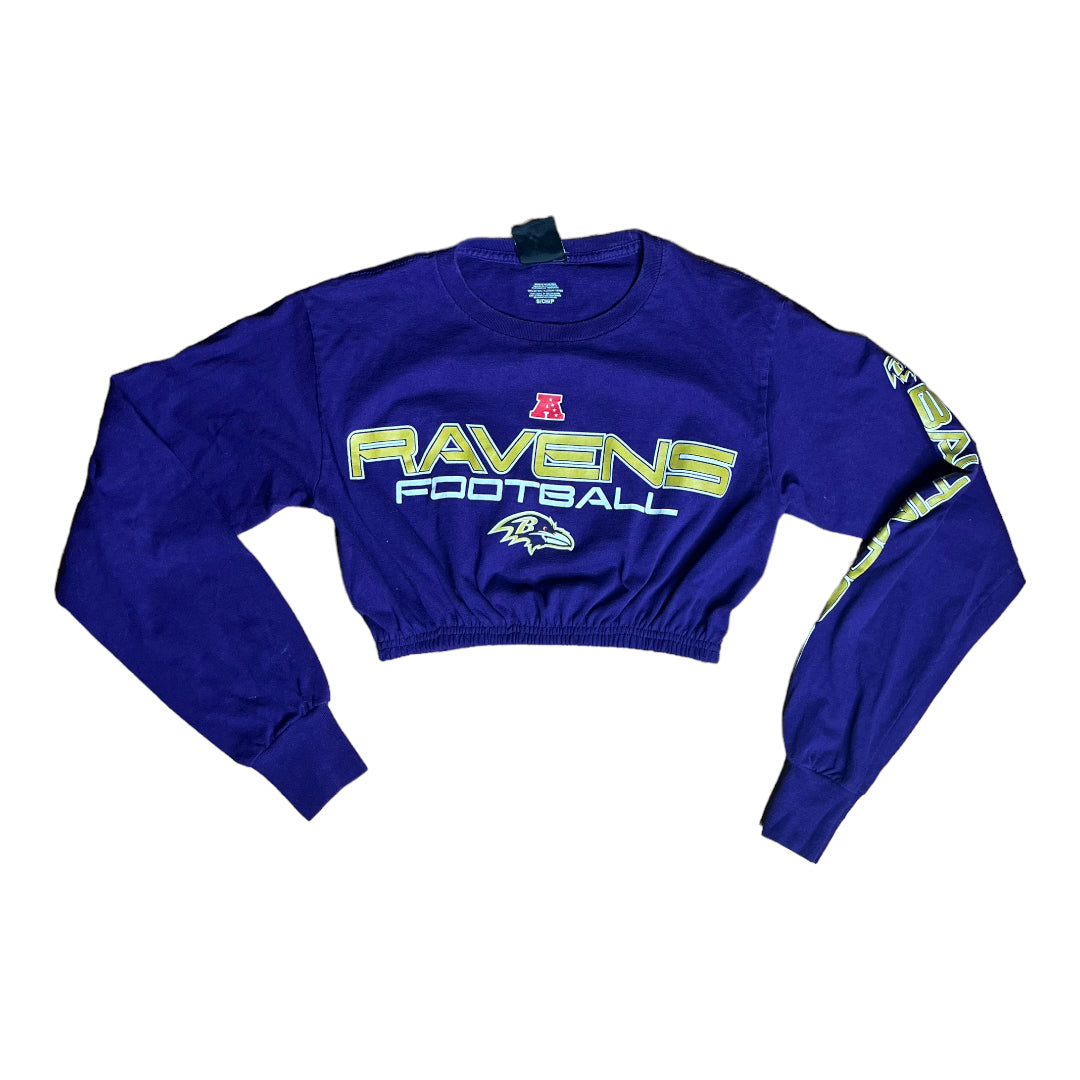 Baltimore Ravens Reworked Long-sleeve Crop Top