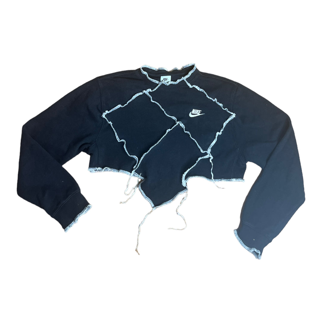 Nike Reworked Contrast Stitch Crop Crewneck