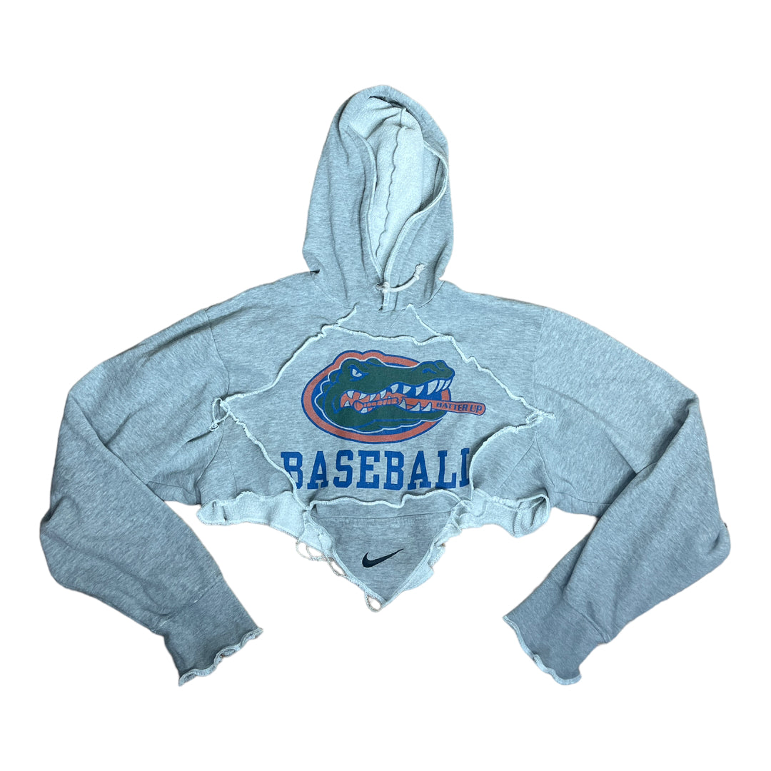 University of Florida Gators Reworked Patchwork V Cut Crop Hoodie