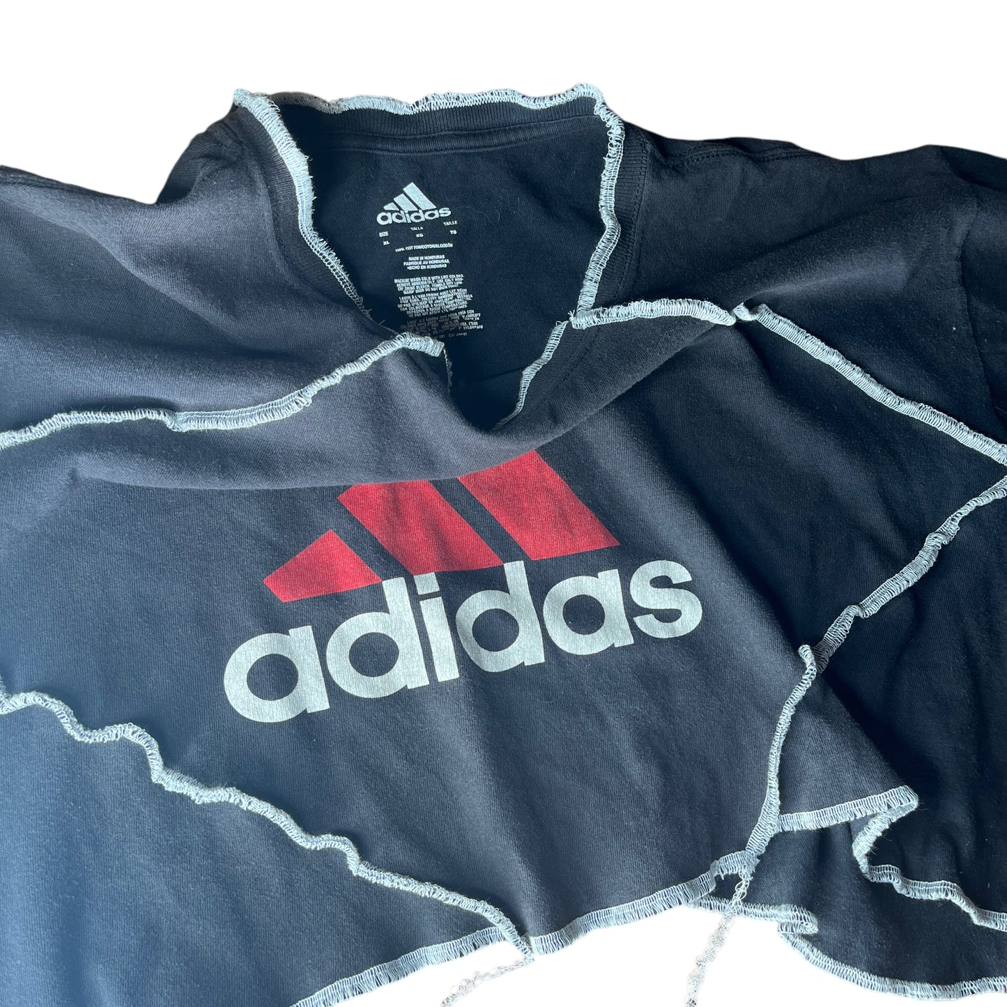 Vintage Adidas Reworked Asymetrical Contrast Stitch Crop Top