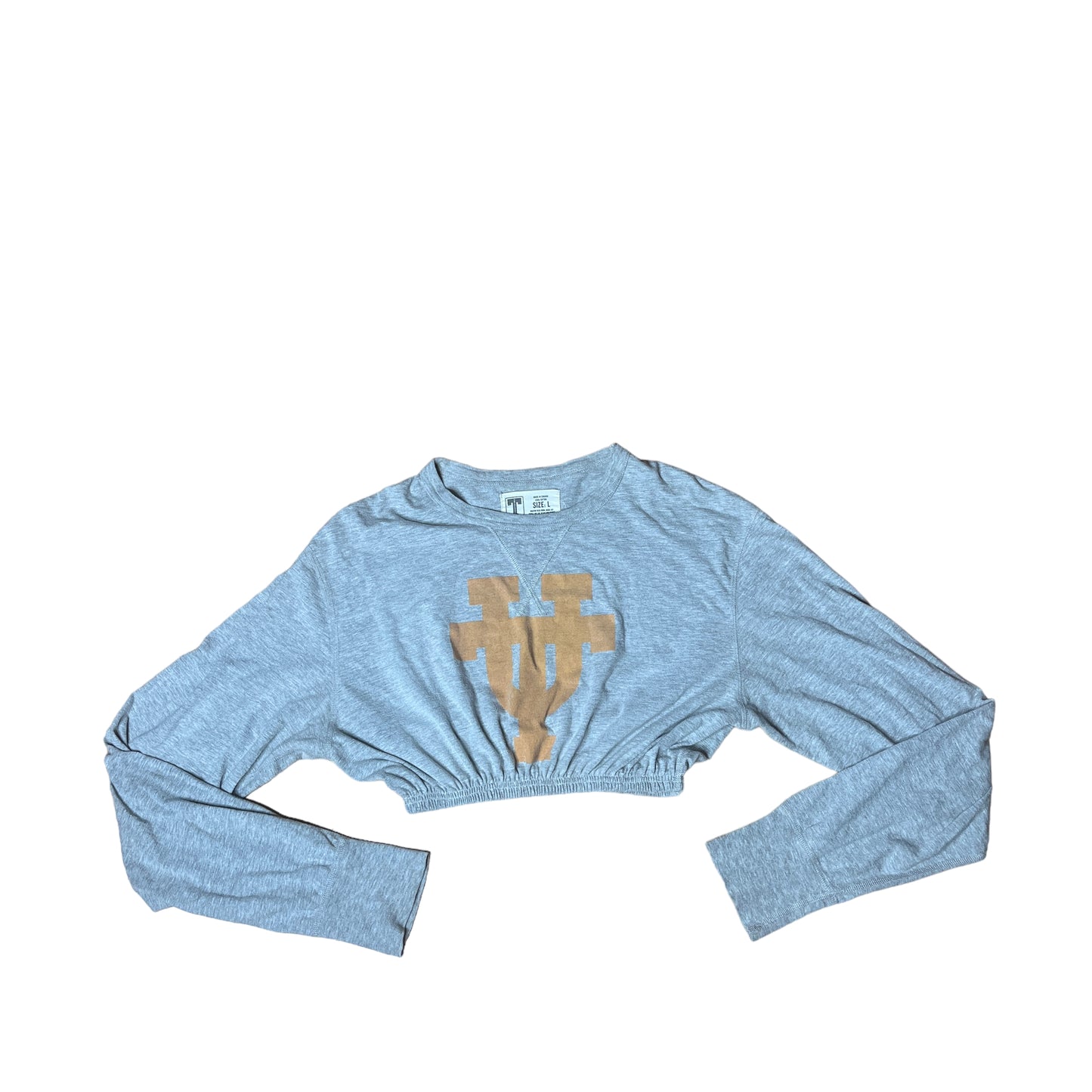 University of Texas Reworked Long-sleeve Crop Top