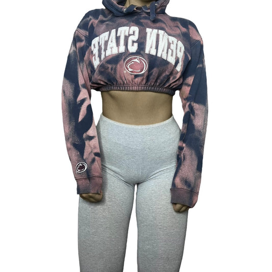 Penn State University Reworked Crop Hoodie Sweatshirt