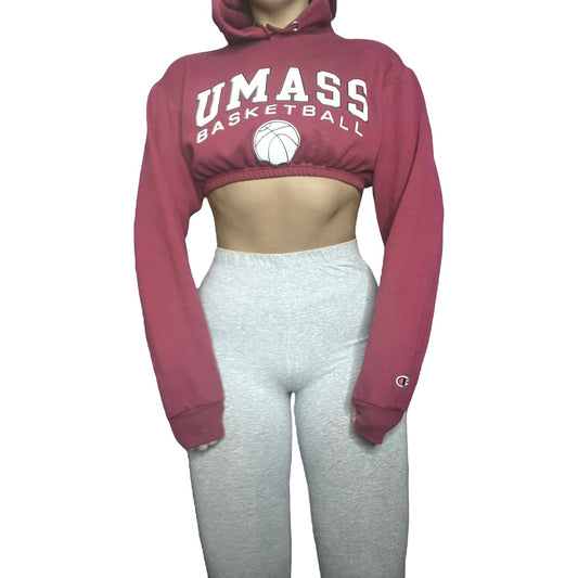 Umass Amherst Reworked Crop Hoodie