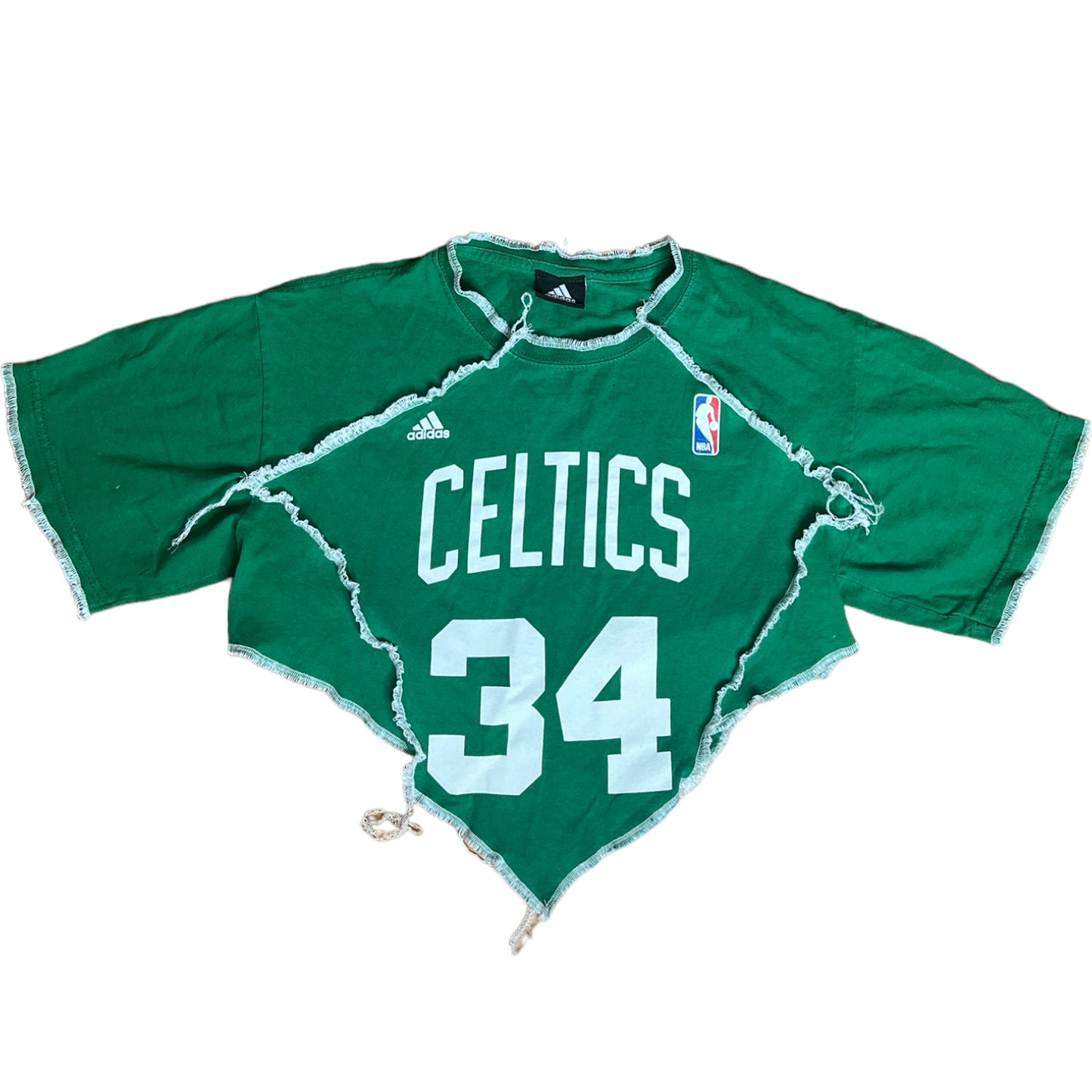 Boston Celtics Reworked Contrast Stitch Crop Top