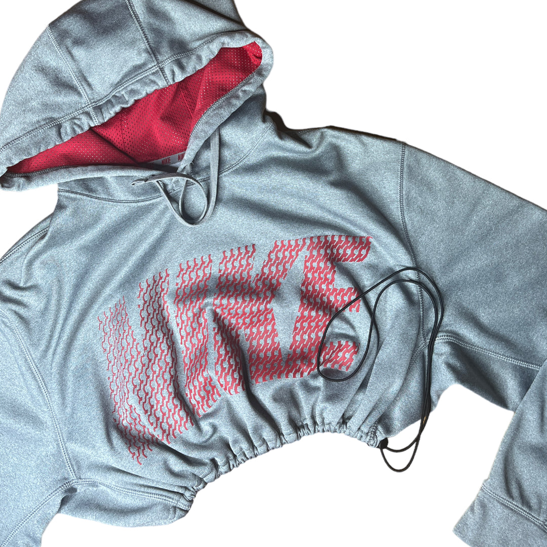 Nike Reworked Drawstring Pull Crop Hoodie