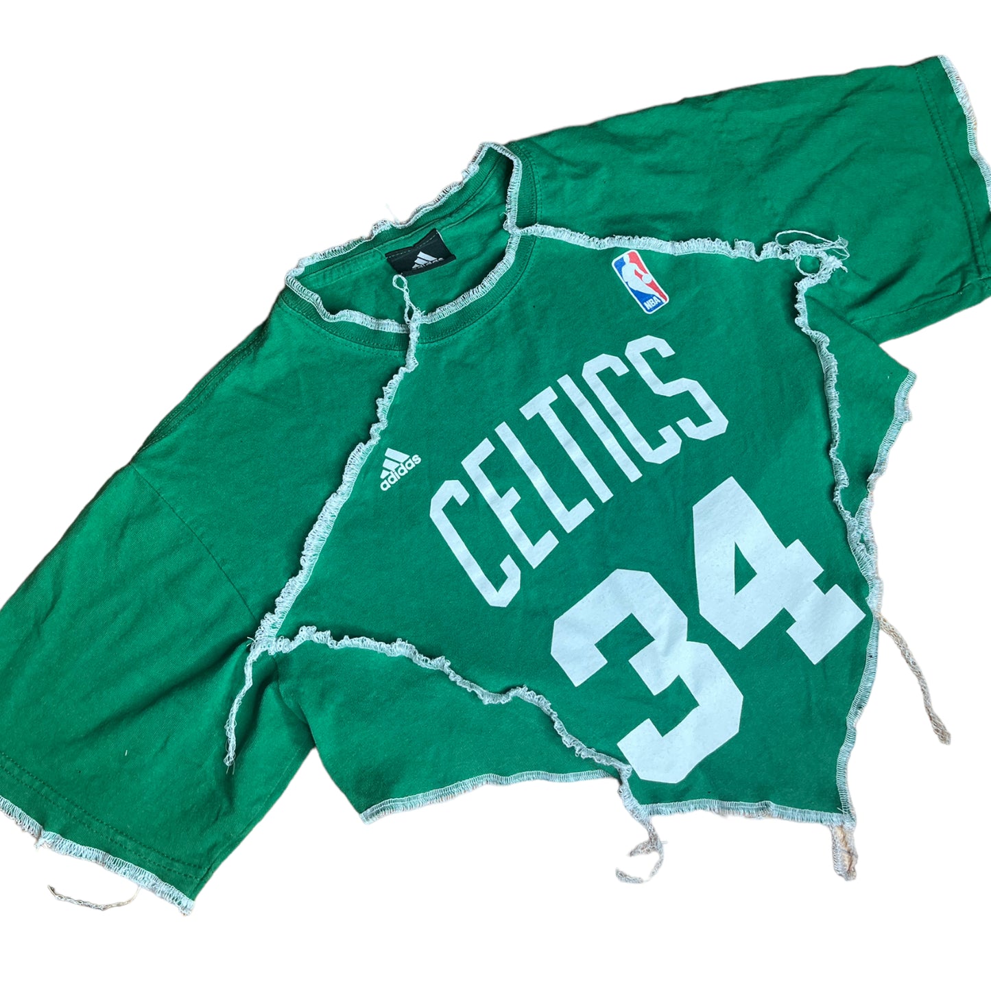 Boston Celtics Reworked Contrast Stitch Crop Top