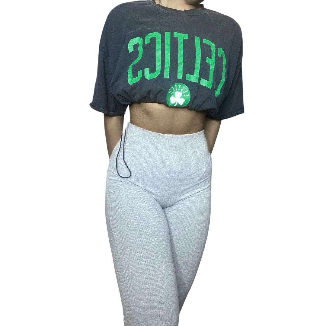 Boston Celtics Reworked Drawstring Crop Top