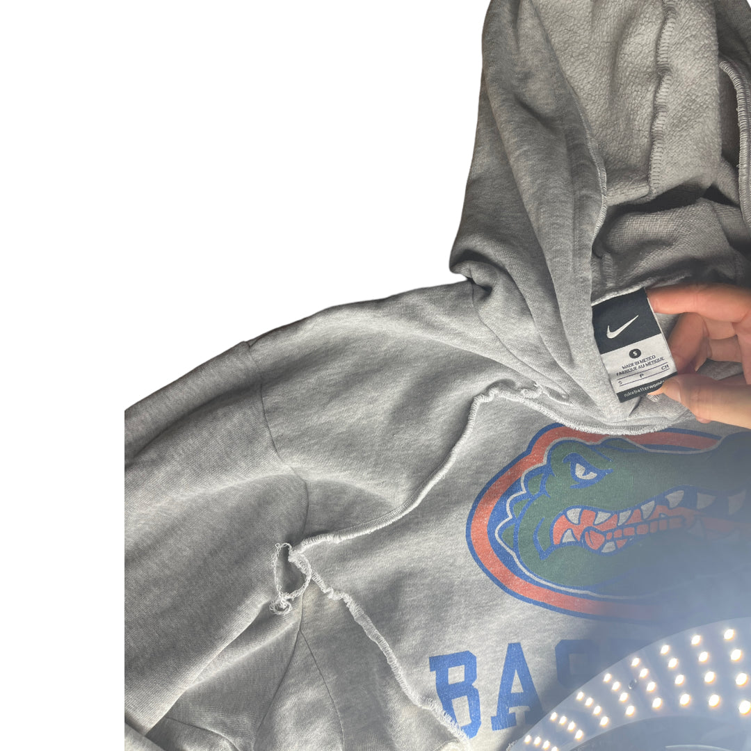 University of Florida Gators Reworked Patchwork V Cut Crop Hoodie