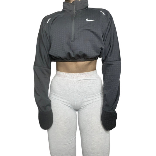 Nike Black Reworked Crop Quarter Zip Up