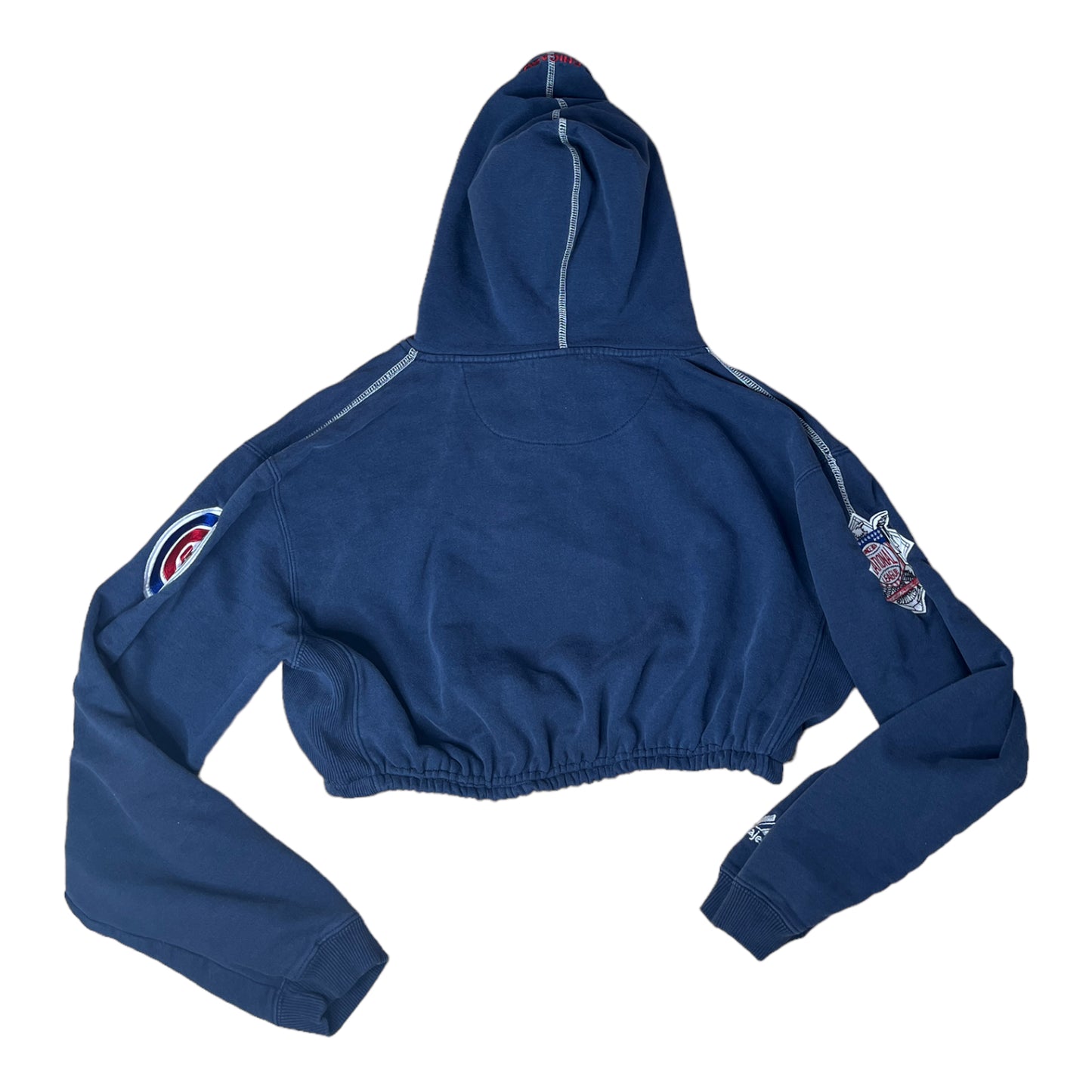 Chicago Cubs Reworked Crop Hoodie Sweatshirt