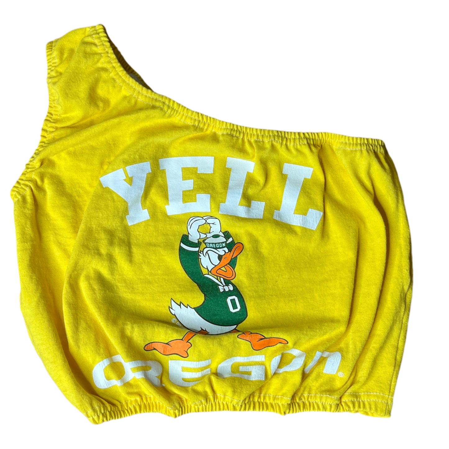 Oregon Ducks Reworked One Shoulder Crop Top