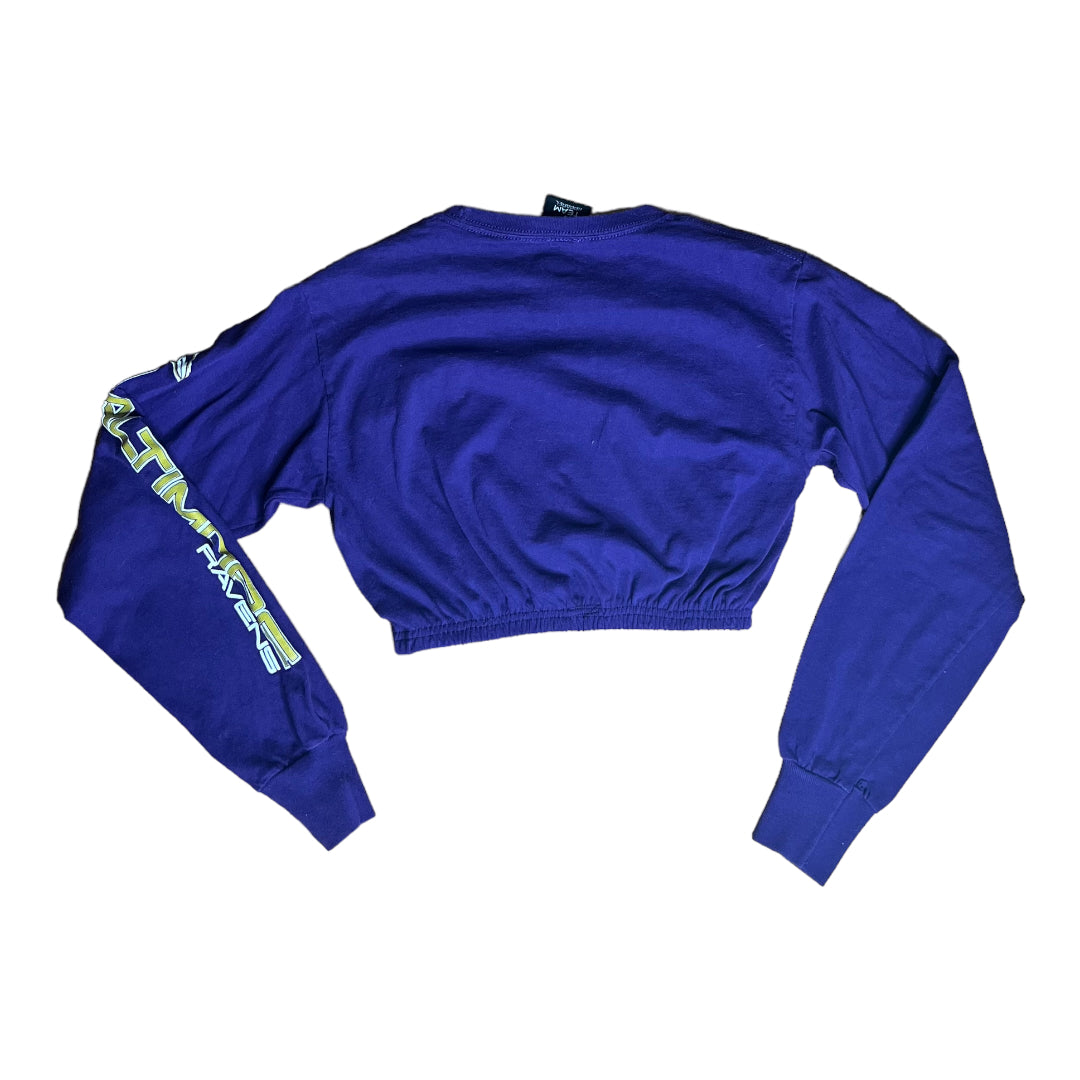 Baltimore Ravens Reworked Long-sleeve Crop Top