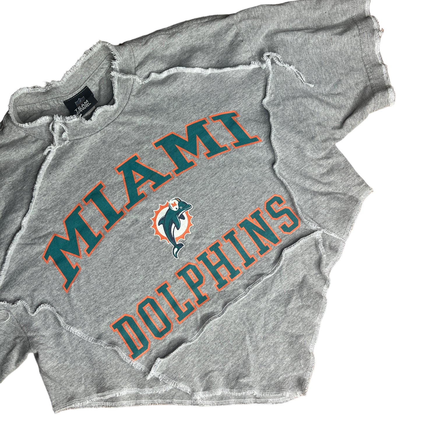 Miami Dolphins Reworked Contrast Stitch Crop Top