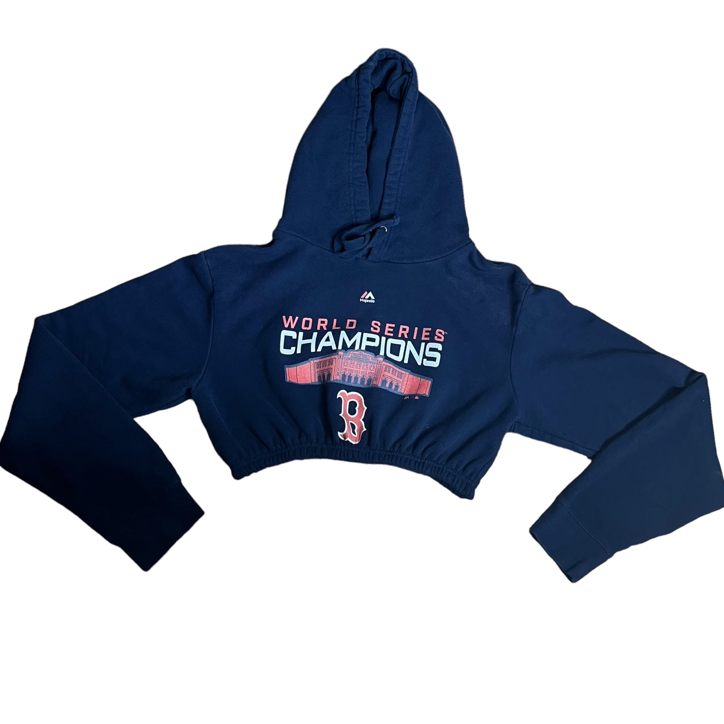 Boston Red Sox Reworked Crop Hoodie Sweatshirt