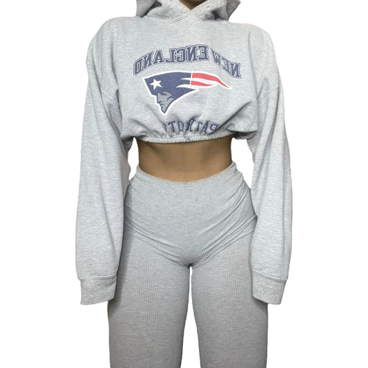 New England Patriots Reworked Crop Hoodie