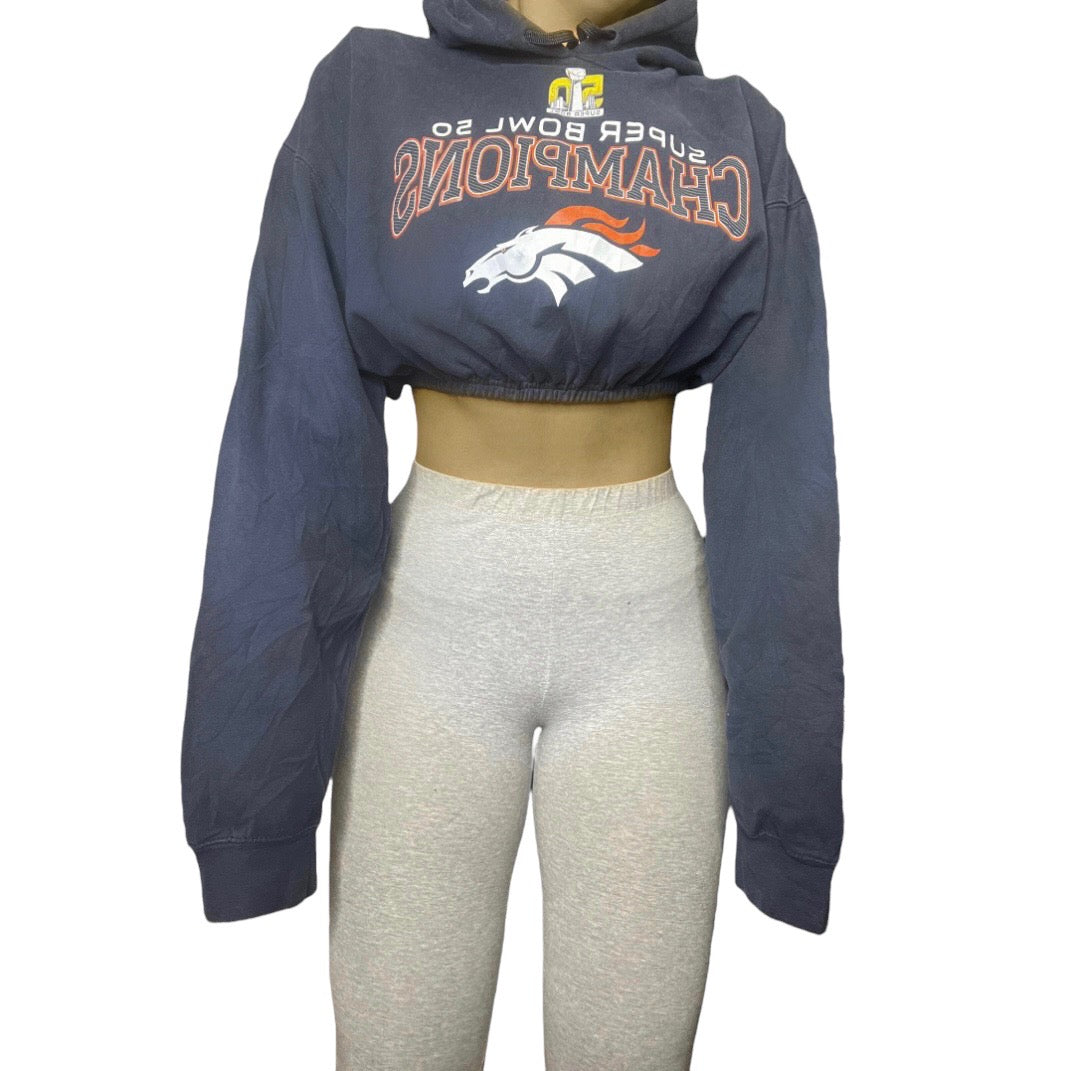 Denver Broncos NFL Reworked Crop Hoodie