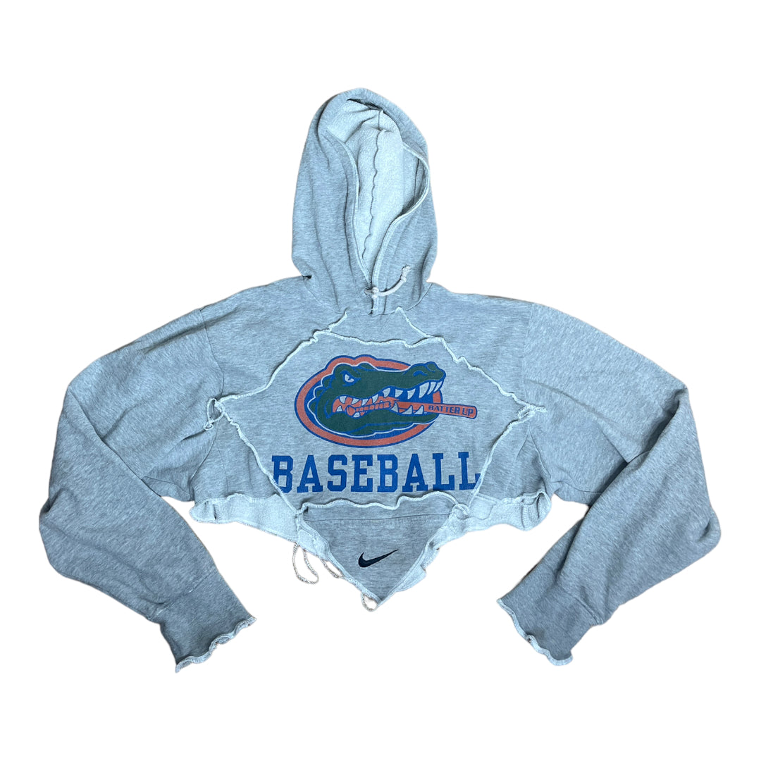 University of Florida Gators Reworked Patchwork V Cut Crop Hoodie