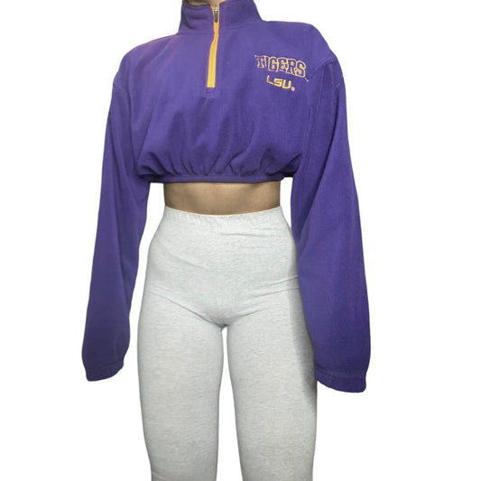 LSU Tigers Reworked Crop Fleece Sweatshirt