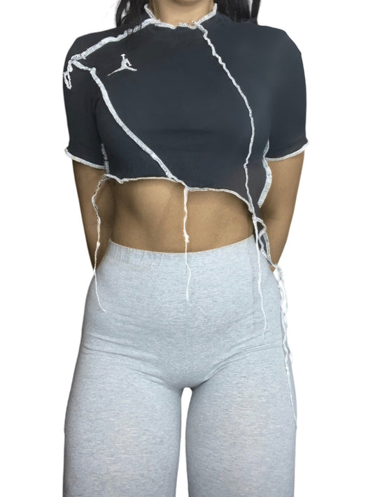 Jordan’s Reworked Contrast Stitch Crop Top