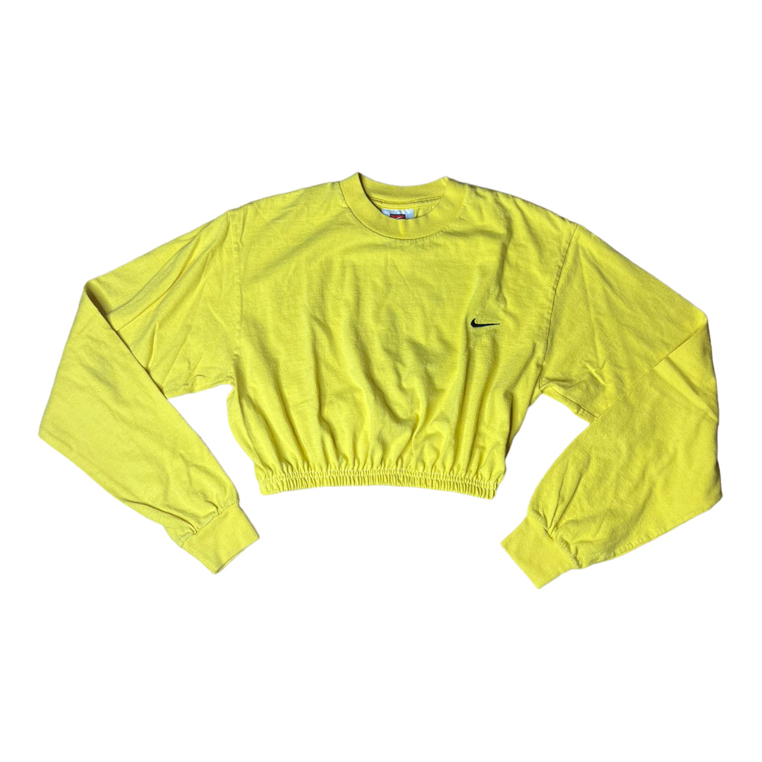 Vintage Nike Reworked Yellow Crop Top