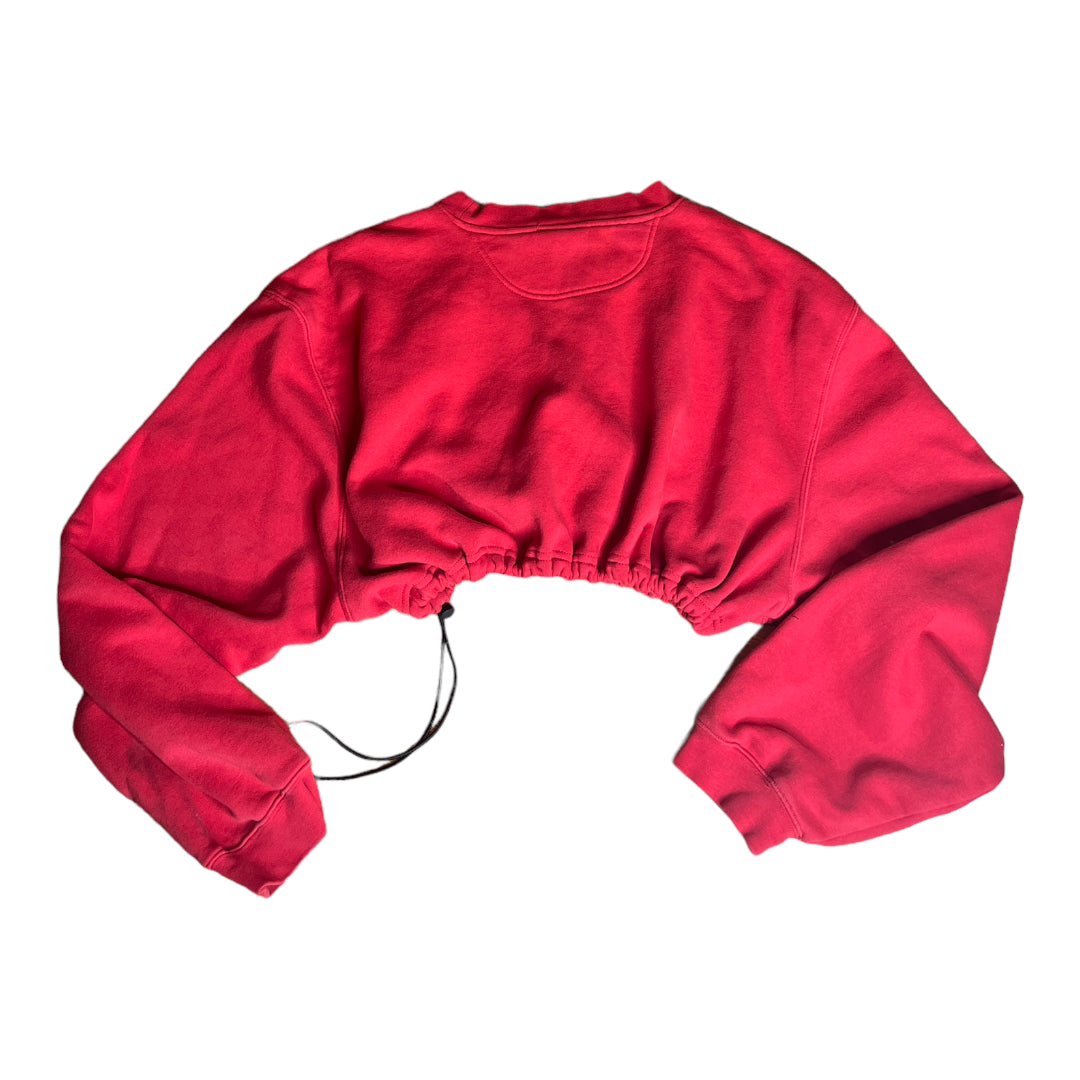 New England Patriots Reworked Drawstring Crop Crewneck