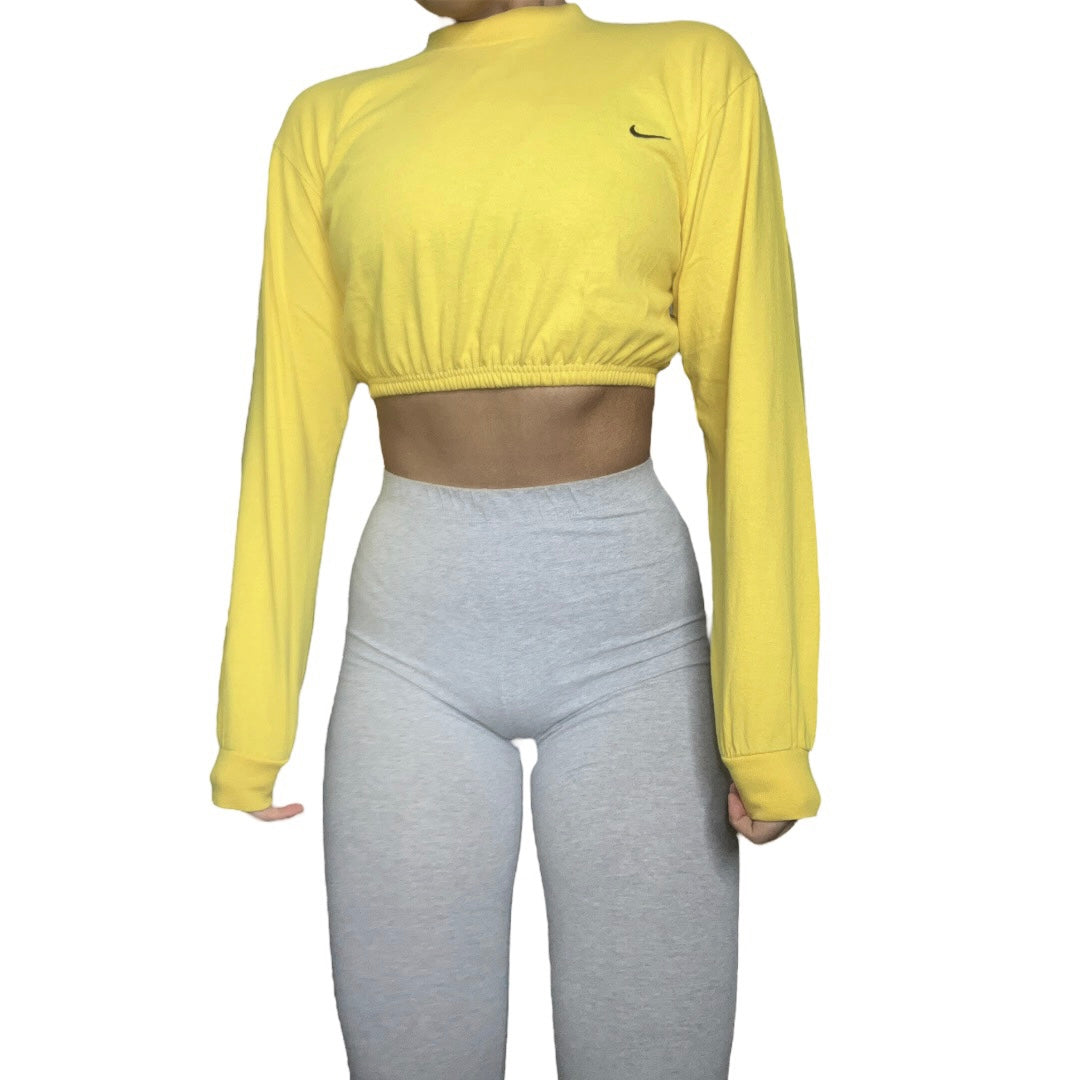 Vintage Nike Reworked Yellow Crop Top