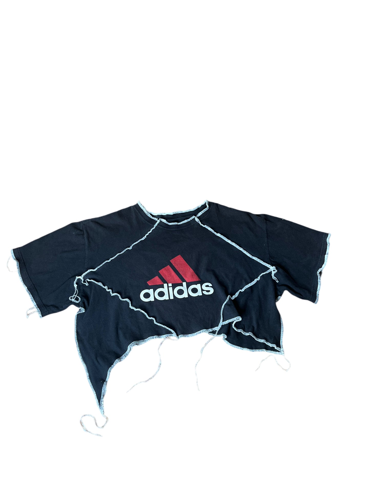 Vintage Adidas Reworked Asymetrical Contrast Stitch Crop Top