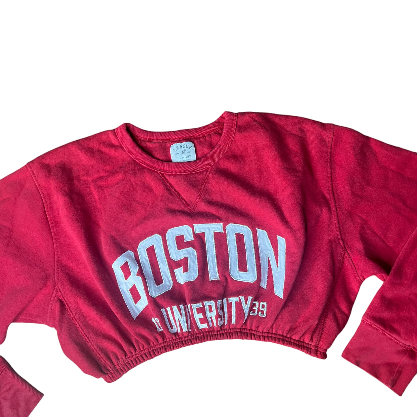 Boston University Reworked Crop Crewneck Sweatshirt