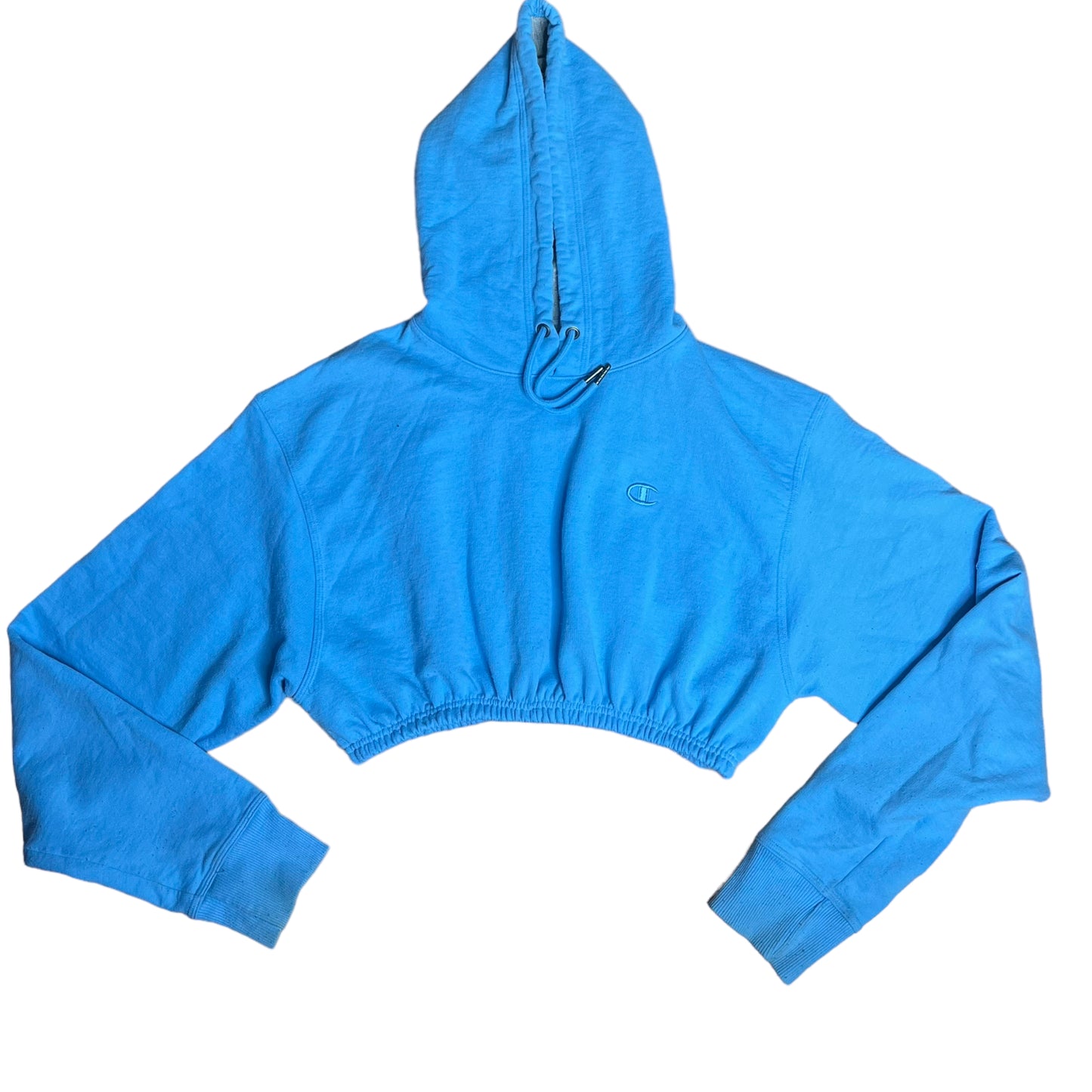 Champion Reworked Blue Crop Sweatshirt Hoodie