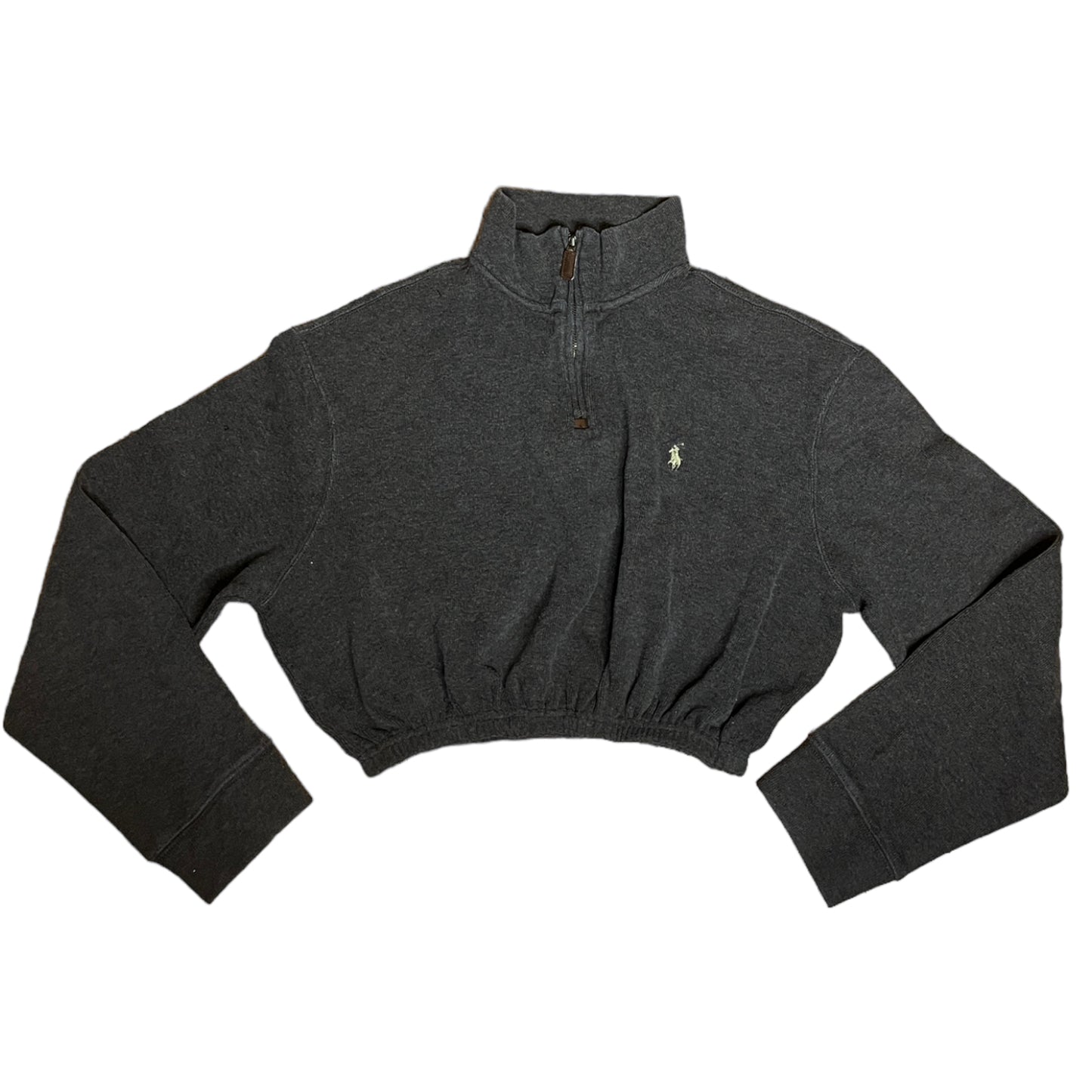 Ralph Lauren Polo Reworked Brown Knit Quarter Zip Up