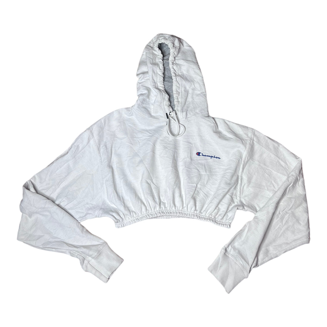 Champion Reworked White Crop Hoodie