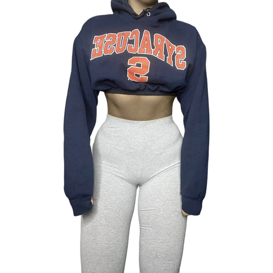 Syracuse University Reworked Crop Hoodie Sweatshirt