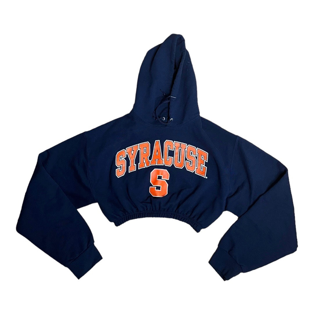 Syracuse University Reworked Crop Hoodie Sweatshirt