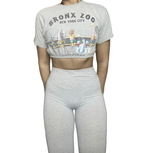 Bronx Zoo NYC Vintage Reworked Crop Top