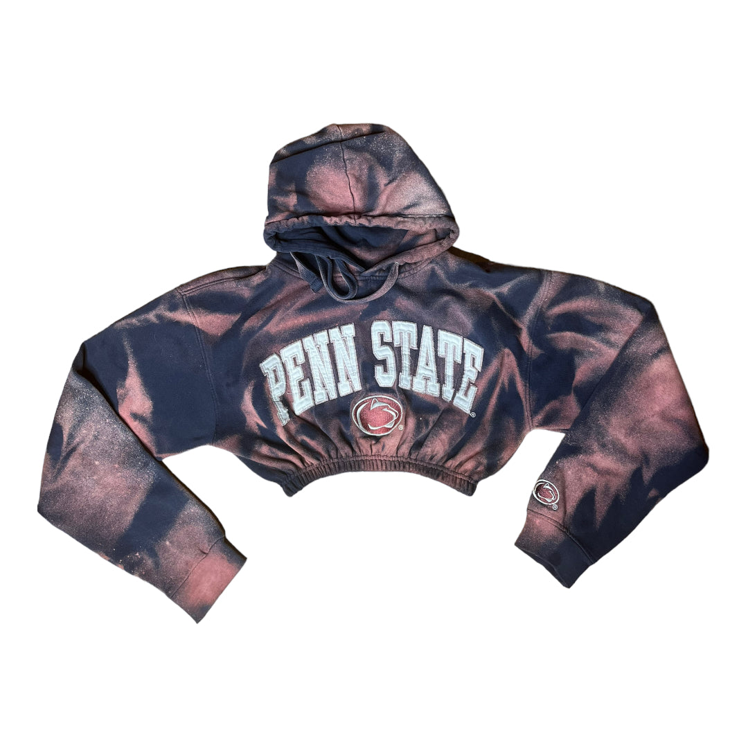 Penn State University Reworked Crop Hoodie Sweatshirt