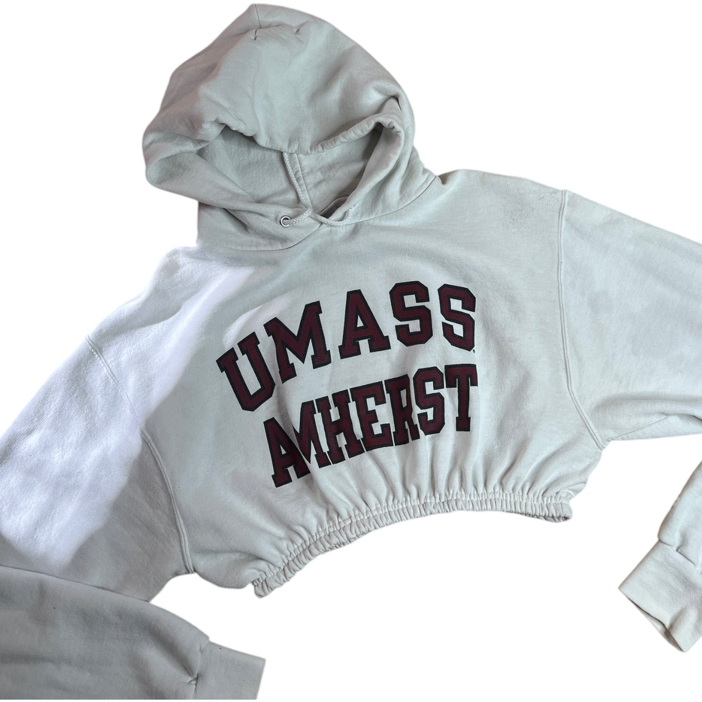 Umass Amherst Reworked Crop Hoodie Sweatshirt