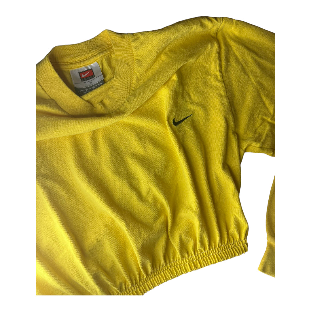 Vintage Nike Reworked Yellow Crop Top